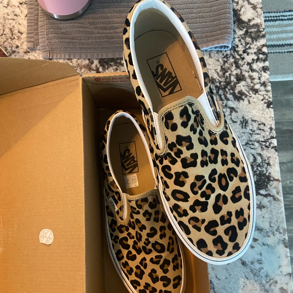 cheetah print vans! in great condition!
